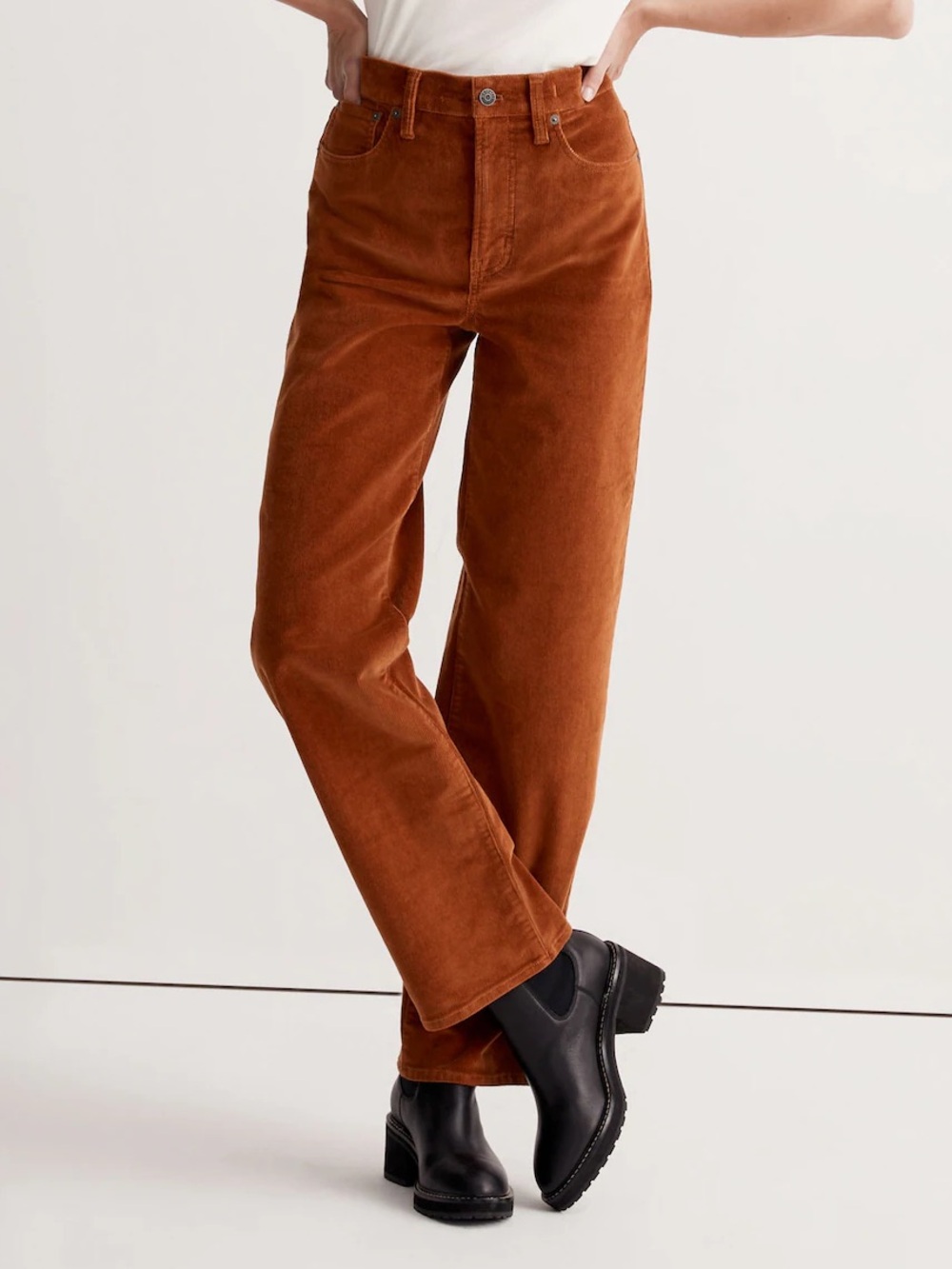 The Perfect Vintage Wide-Leg Pant Corduroy Edition Saddle Brown 26